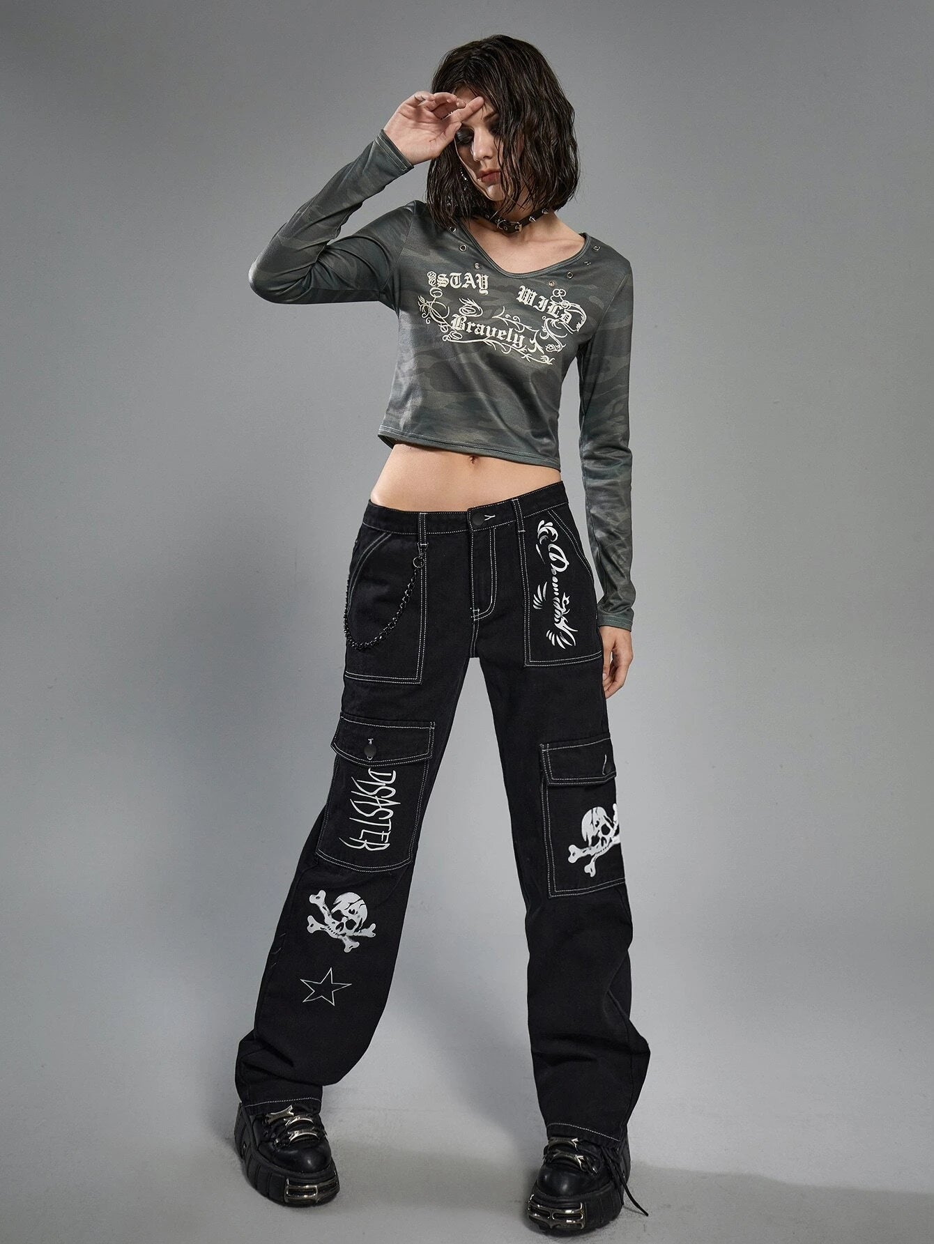 Dark Collective - Skull Rebellion Kargo Pantolon