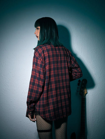 Dark Collective - Crimson Plaid Gömlek