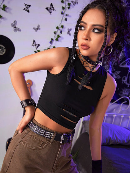 Dark Collective - Ripped Edge Crop Top