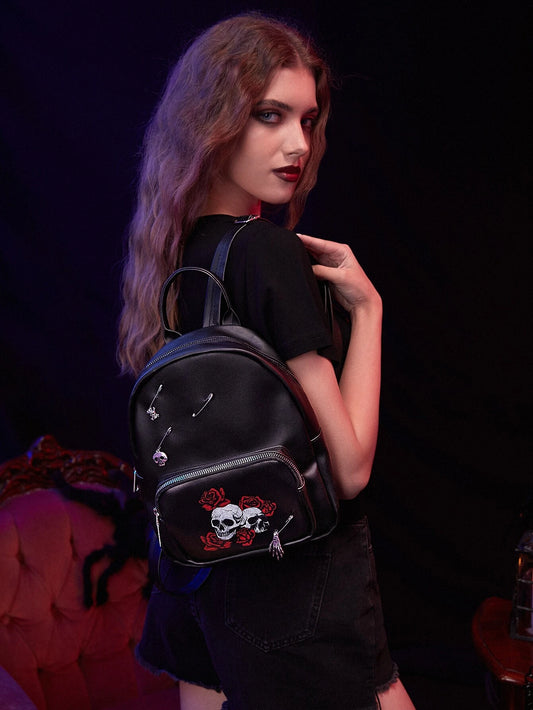 Dark Collective - Skull Rose Punk Çanta