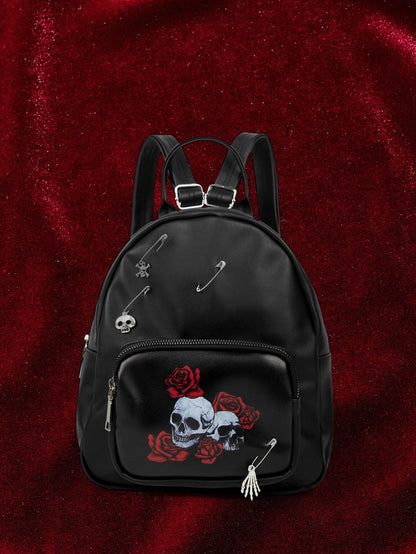 Dark Collective - Skull Rose Punk Çanta