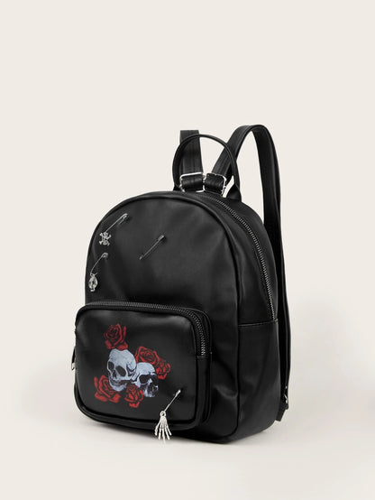Dark Collective - Skull Rose Punk Çanta