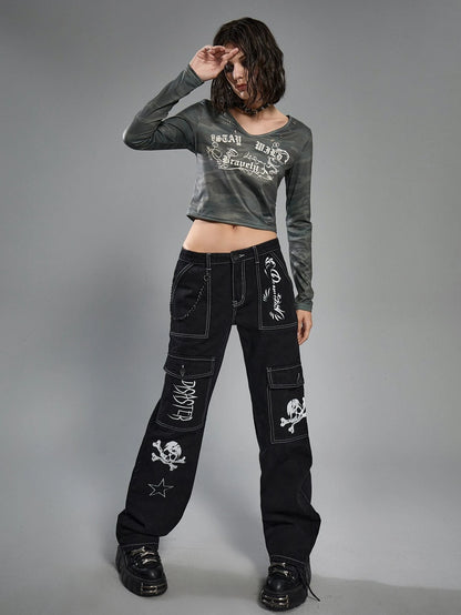 Dark Collective - Skull Rebellion Kargo Pantolon