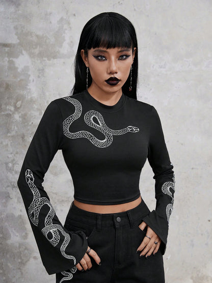 Dark Collective - Serpent Whisper Crop Top
