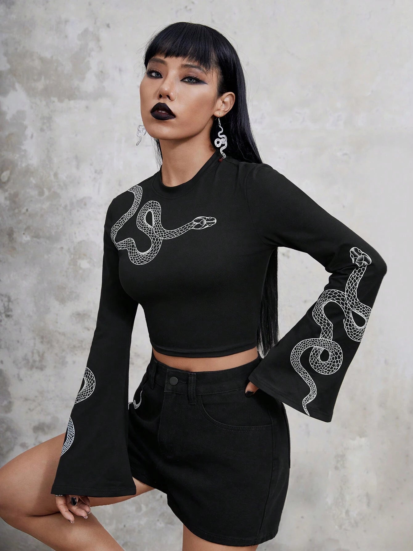 Dark Collective - Serpent Whisper Crop Top