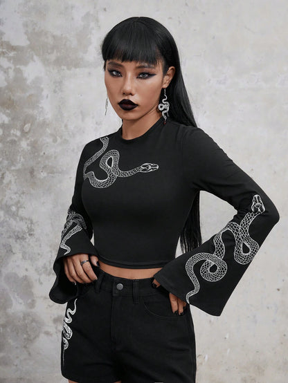 Dark Collective - Serpent Whisper Crop Top