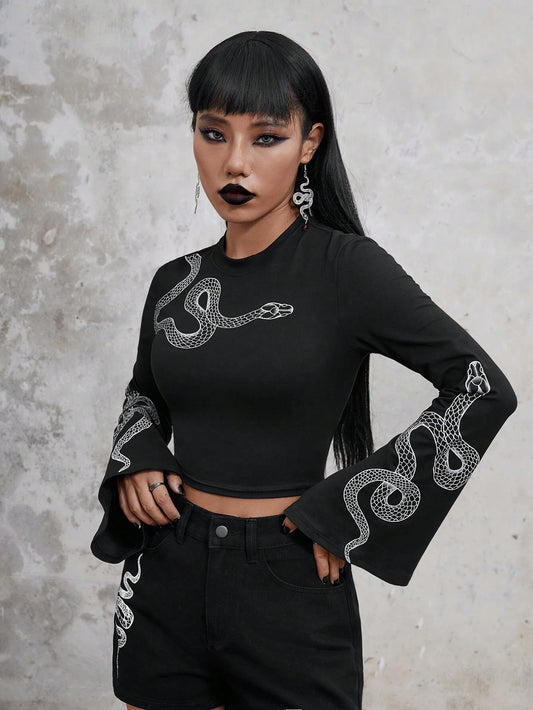 Dark Collective - Serpent Whisper Crop Top