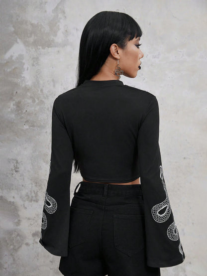 Dark Collective - Serpent Whisper Crop Top