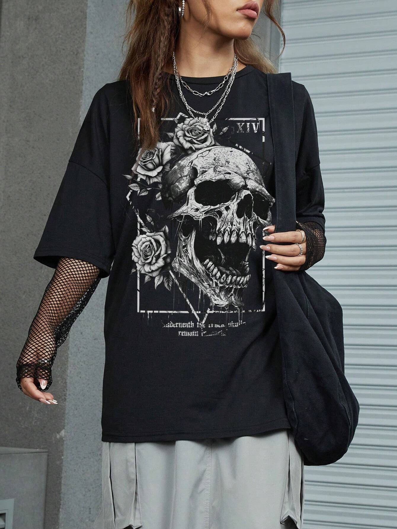 Dark Collective - İsyan Çiçekli T-shirt