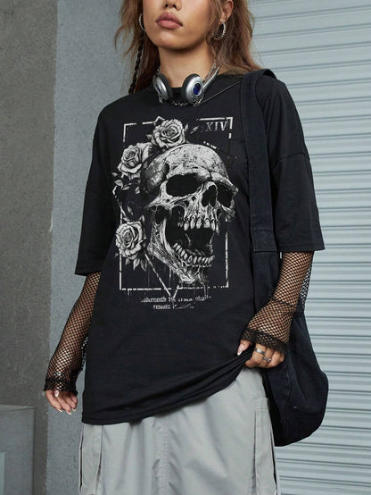 Dark Collective - İsyan Çiçekli T-shirt