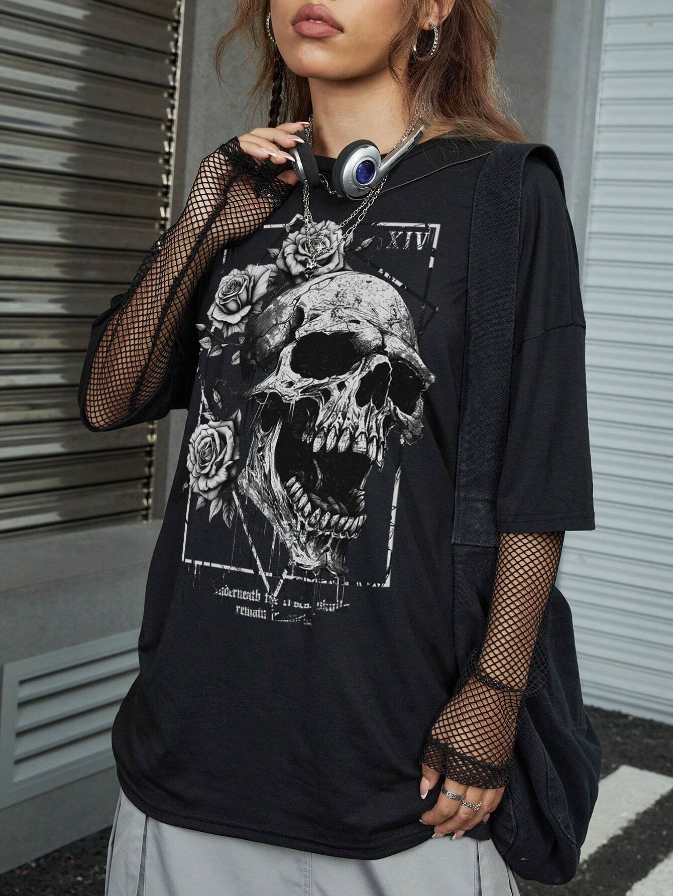 Dark Collective - İsyan Çiçekli T-shirt