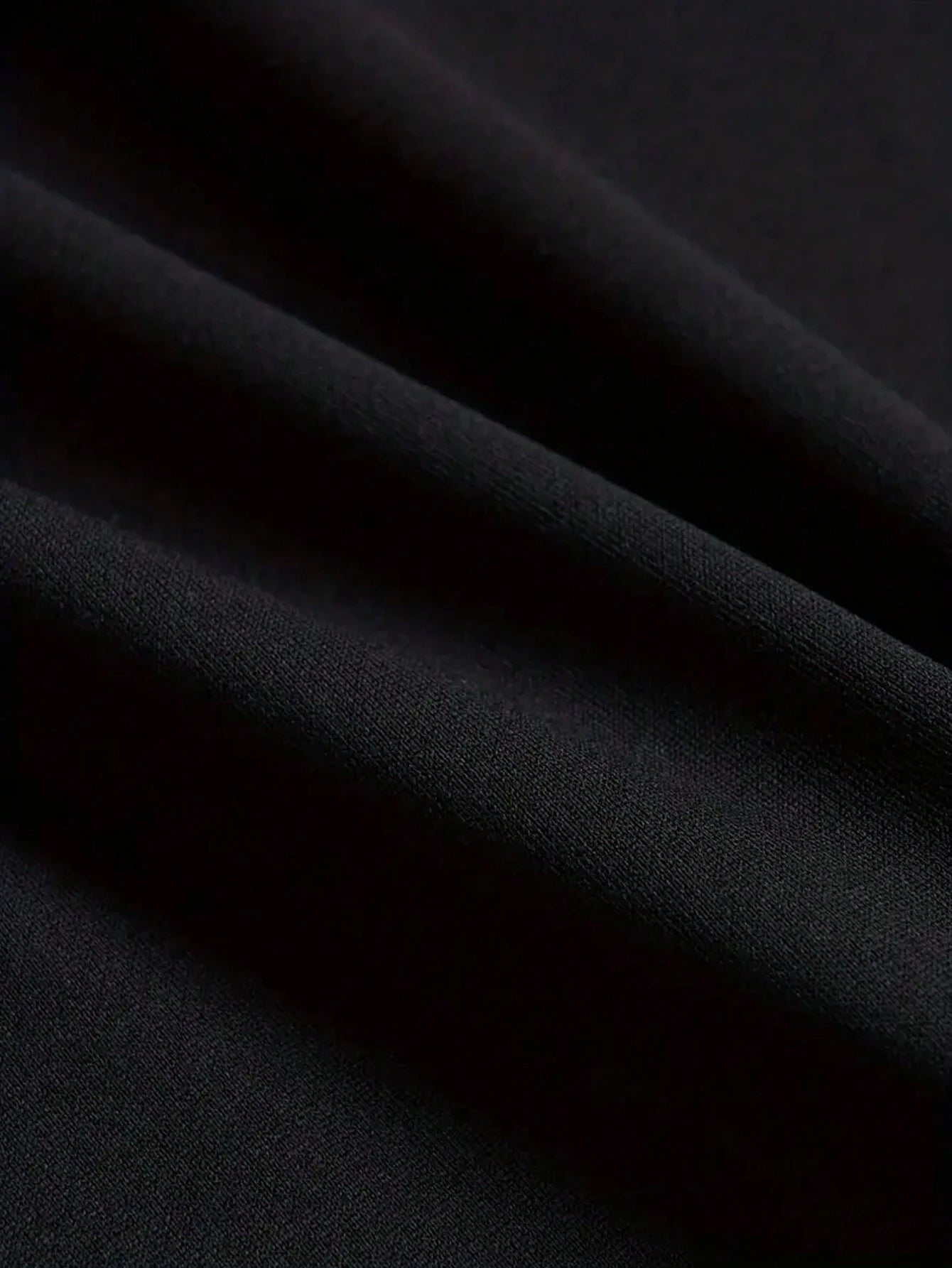 Erkek Siyah Rahat Bol Yuvarlak Yakalı Tişört Harf ve Hayalet Yüz Baskılı, Grafik Tişört
