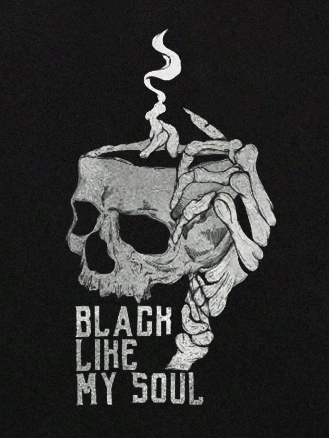 Dark Collective - İskelet Baskılı Gotik Tişört