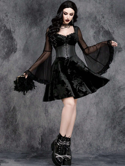 Dark Collective - Gotik Şifon Elbise