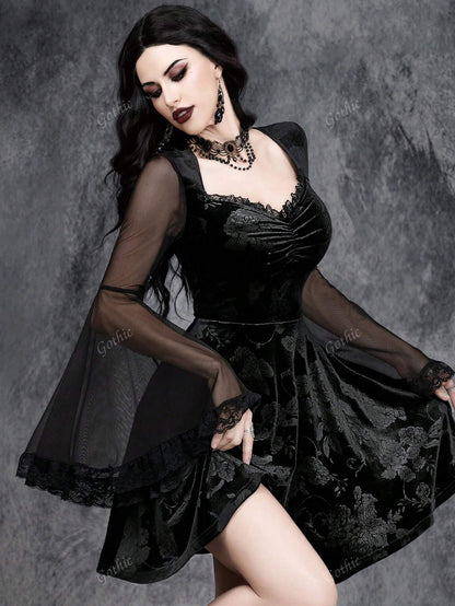 Dark Collective - Gotik Şifon Elbise