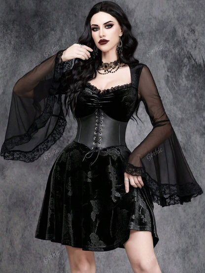 Dark Collective - Gotik Şifon Elbise