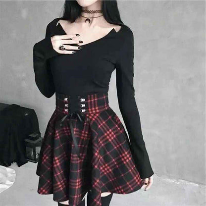 Y2K Gotik Yüksek Bel Etek