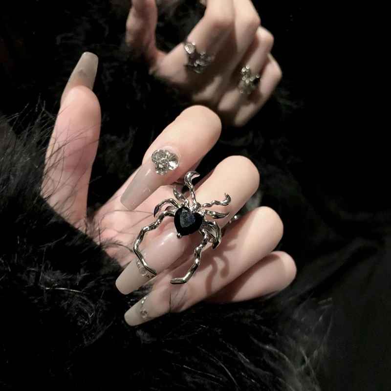 Dark Collective Spider Web Gotik Yüzük - Siyah Punk Unisex Takı