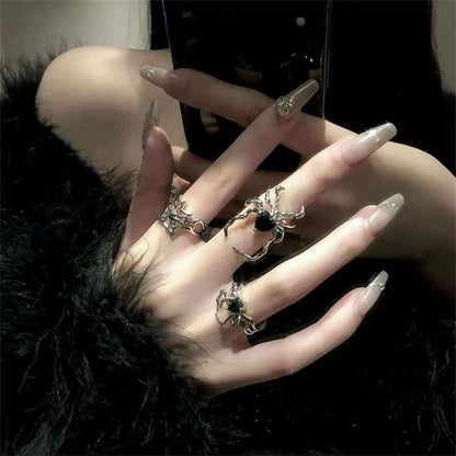 Dark Collective Spider Web Gotik Yüzük - Siyah Punk Unisex Takı