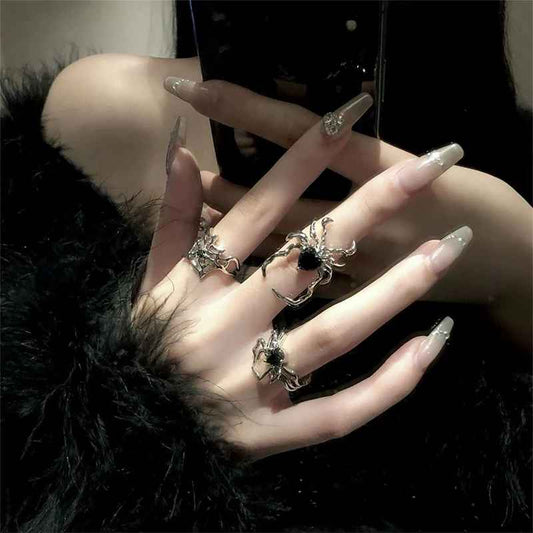 Dark Collective Spider Web Gotik Yüzük - Siyah Punk Unisex Takı