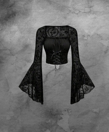 Yeni! Gotik Dantel İşlemeli Bluz