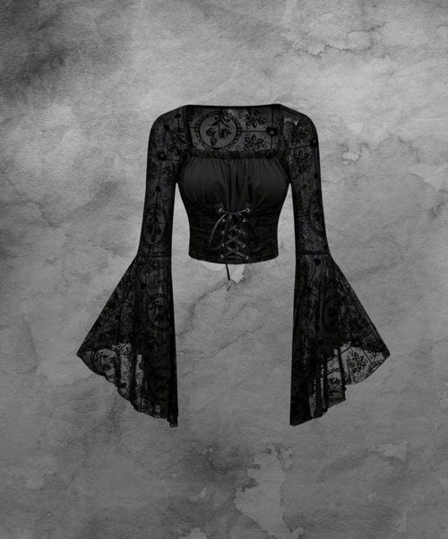 Yeni! Gotik Dantel İşlemeli Bluz